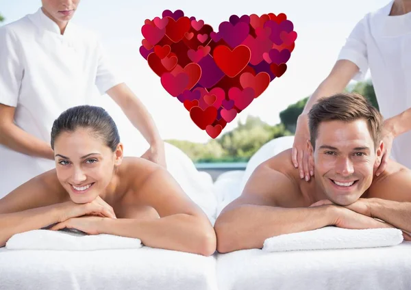 Couple getting spa treatment — Stock Photo, Image