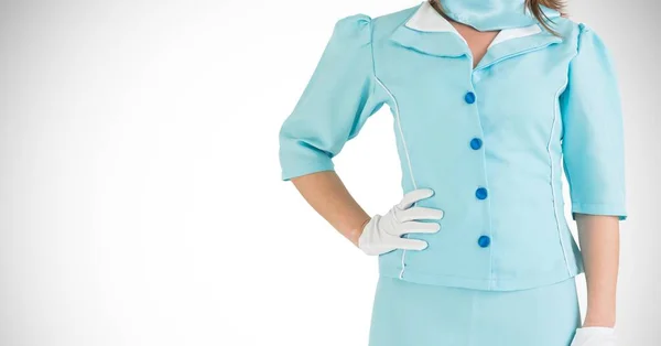 Air hostess in uniform — Stockfoto