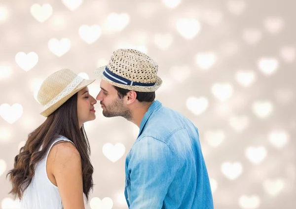 Romantic couple kissing each other — Stock Photo, Image