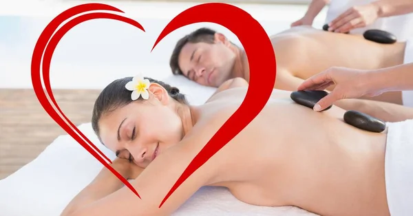 Couple getting spa treatment — Stock Photo, Image