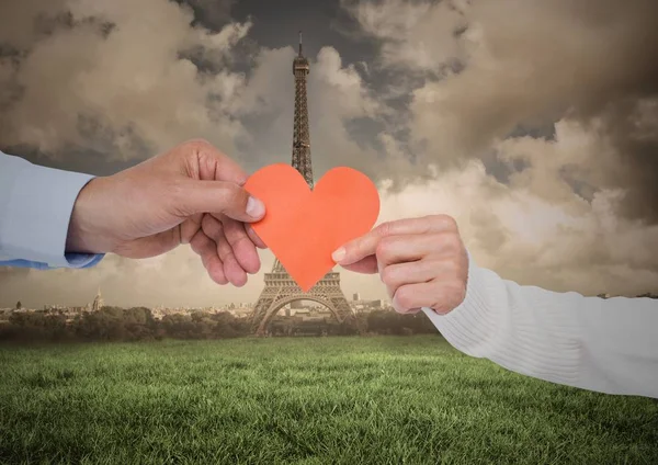 Couples hand holding heart — Stock Photo, Image