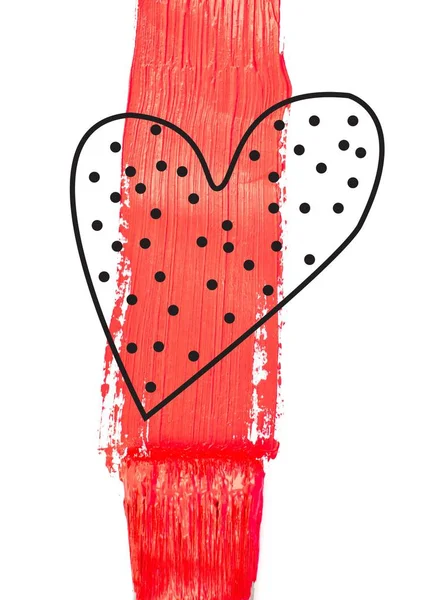Doodle elle çizilmiş kalp şekli — Stok fotoğraf