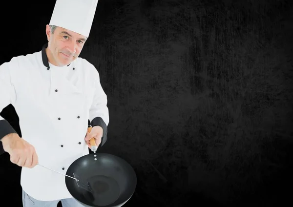 Chef-kok voorwenden om te koken — Stockfoto