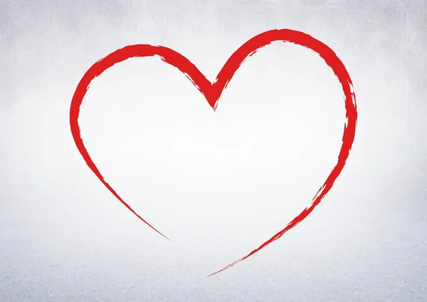 Rött hjärta mot vit bakgrund — Stockfoto