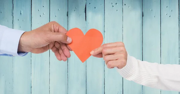 Couple hand holding heart — Stock Photo, Image