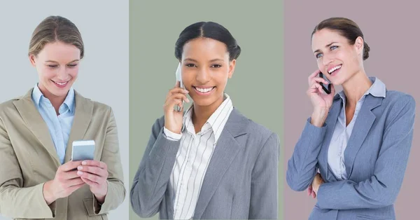 Donne d'affari che utilizzano il telefono cellulare — Foto Stock