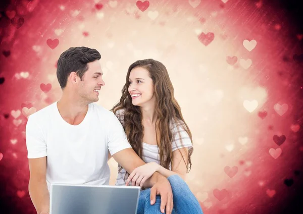 Romantic couple sitting together — Stock Photo, Image