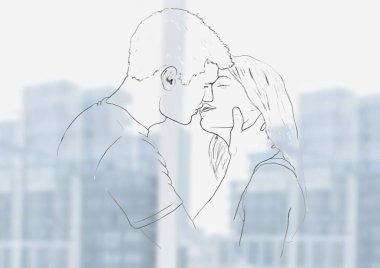Digital composite of loving couple  clipart