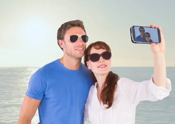 Digital composite of loving couple — Stock Photo, Image