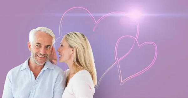 Digitale composiet van liefdevolle paar — Stockfoto