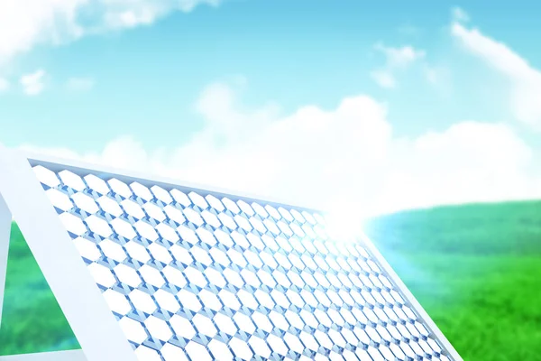 Composietbeeld van illustratie van zonnepaneel apparatuur — Stockfoto