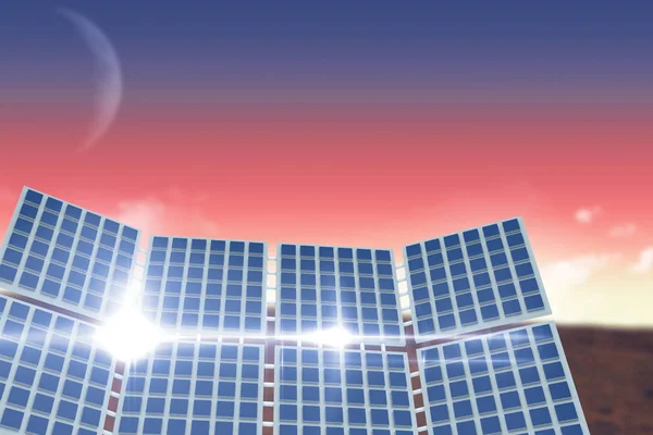 Composite image of illustration of solar panel — Stock Photo, Image