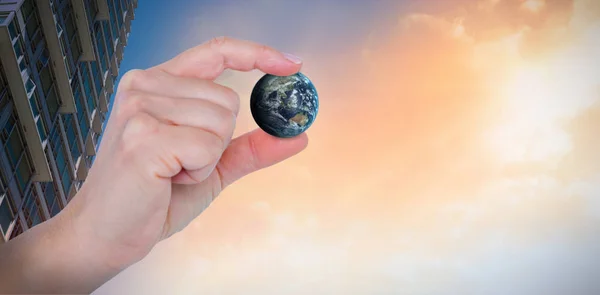 Composite image of close-up of gesturing hand — Stock Photo, Image