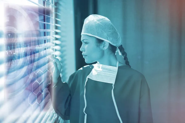 Kompositbild der medizinischen Schnittstelle auf Röntgen-3D — Stockfoto