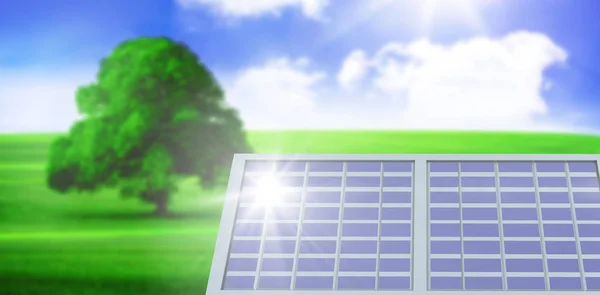 Composite image of purple solar panel — Stock Photo, Image