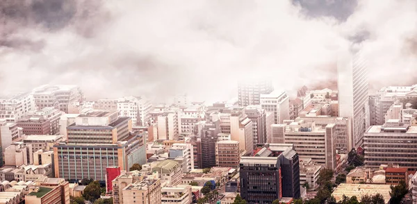 Composite image of view of crowded buildings in city — Stock Photo, Image