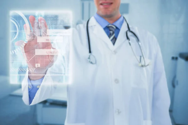 Doctor touching an digital screen — Stock Photo, Image