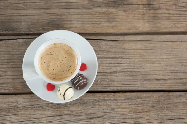 Caffè con cioccolato e dolciumi — Foto Stock