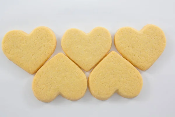 Primo piano dei biscotti a forma di cuore — Foto Stock