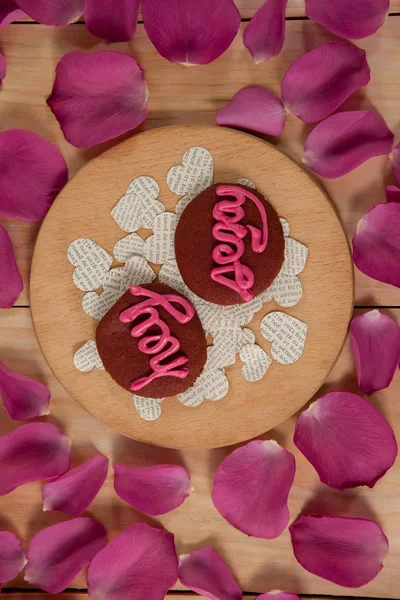 Cookies mit rosa Creme, die hey sexy — Stockfoto
