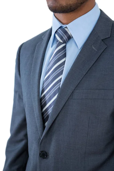 Businessman standing against white background — Stock Photo, Image