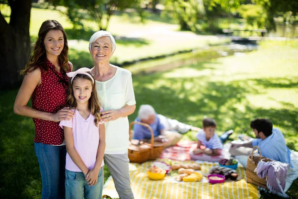 Famiglia felice godendo nel parco — Foto Stock