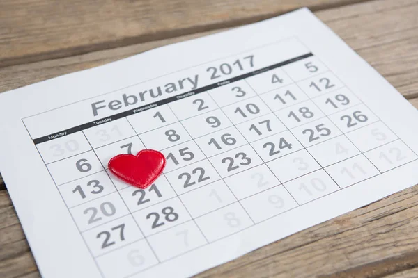 14. února datum kalendáře — Stock fotografie