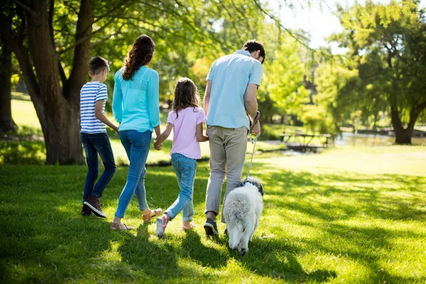 Lycklig familj njuter i park — Stockfoto