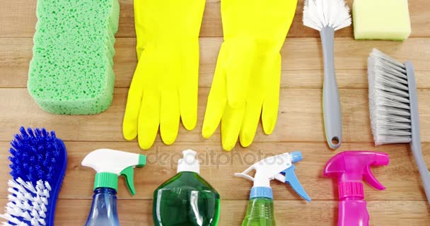 Çeşitli temizlik malzemeleri — Stok video