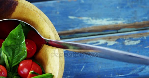 Verduras frescas en tazón — Vídeo de stock