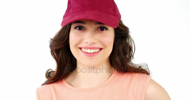 Portrait of smiling woman — Stock Video