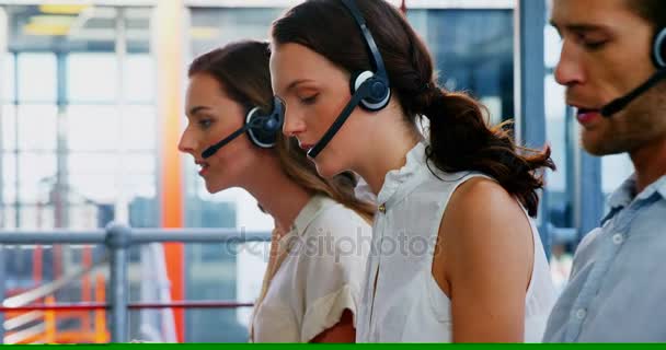 Business team working at the call center — Stock Video