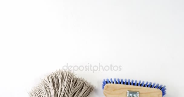 Broom and dustpan — Stock Video