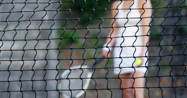 女运动员打网球 — 图库视频影像