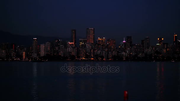 View of cityscape with waterfront — Stock Video