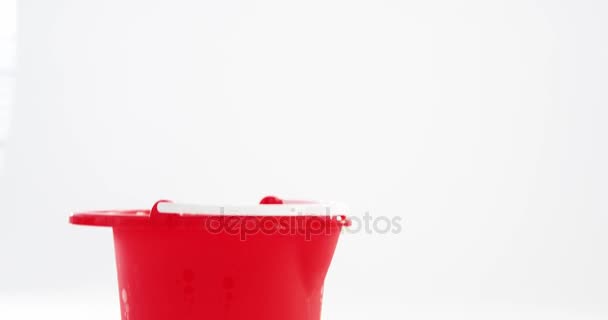 Close-up of plastic bucket — Stock Video