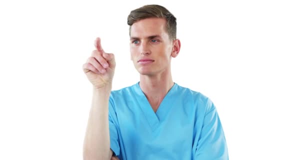 Chirurgien utilisant l'écran numérique — Video