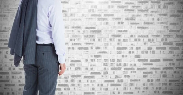 Empresario Torso sobre un fondo de ladrillo gris claro —  Fotos de Stock