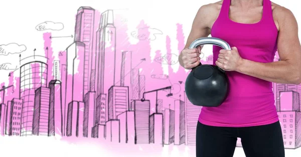 Złożony obraz kobiety Fitness tułowia — Zdjęcie stockowe