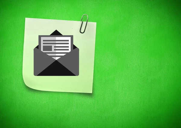 Obraz kompozytowy Sticky Uwaga poczty E-mail ikony — Zdjęcie stockowe