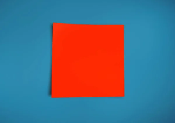 Red Sticky Note against neutral blue background — Stock Photo, Image