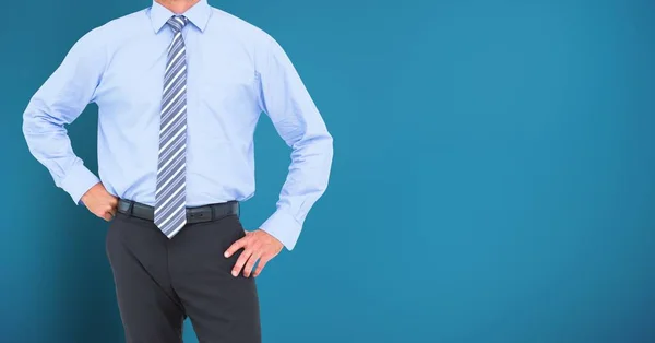 Businessman Torso against a neutral blue background — Stock Photo, Image