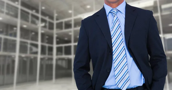 Businessman Torso against windows — Stock Photo, Image