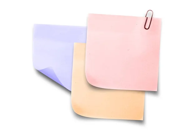 Composite image of colored Sticky Note against white background — Stock Photo, Image