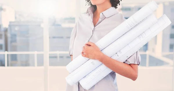 Torso arquiteto contra um fundo branco — Fotografia de Stock