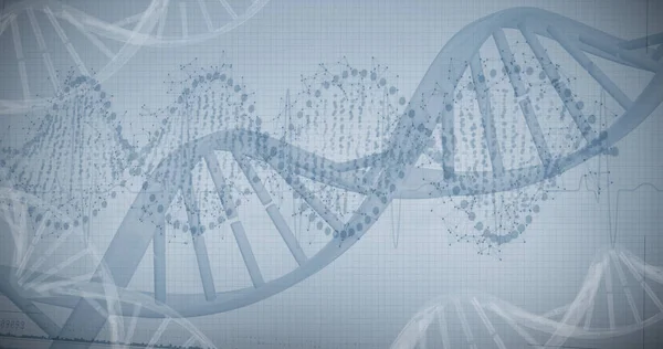 红色的 dna 模式在屏幕上的全景视图 — 图库照片