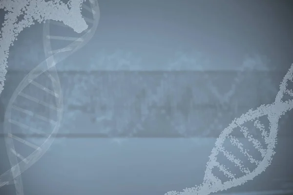 Vista panoramica del modello di DNA sullo schermo — Foto Stock