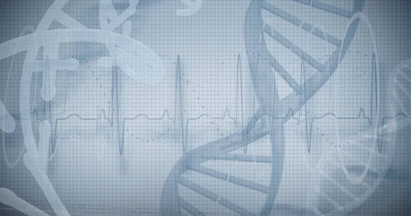 Blue spiral dna pattern on screen — Stock Photo, Image