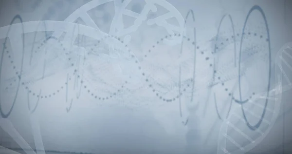 Modello di DNA a spirale rossa sullo schermo — Foto Stock