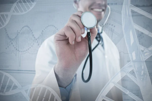 Doctor examining with stethoscope — Stock Photo, Image